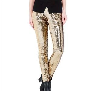 NWT Sass & Bide “Vinyl Rendition” Gold Sequin Pant